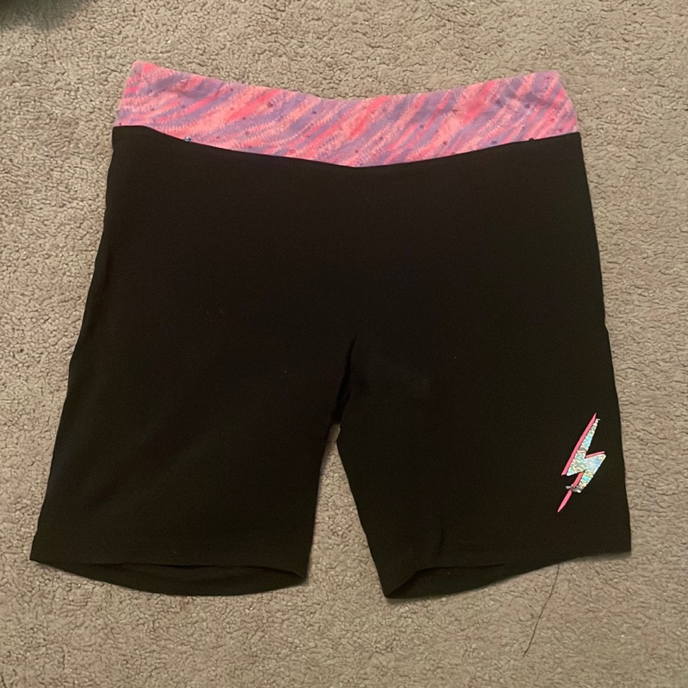 Kohls black shorts with pink waistband